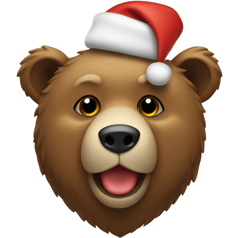 bear with christmas hat emoji