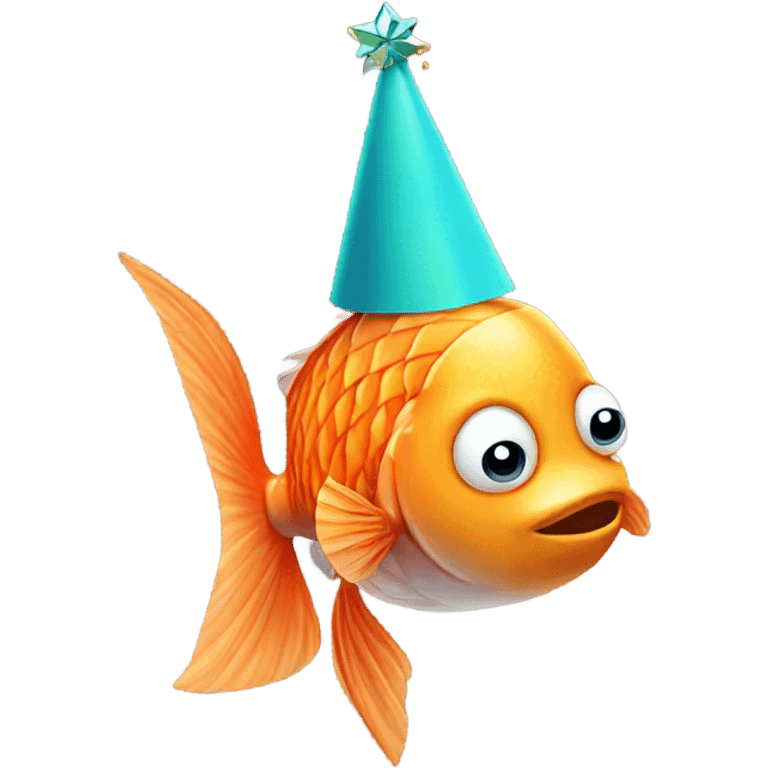 Fish with party hat emoji