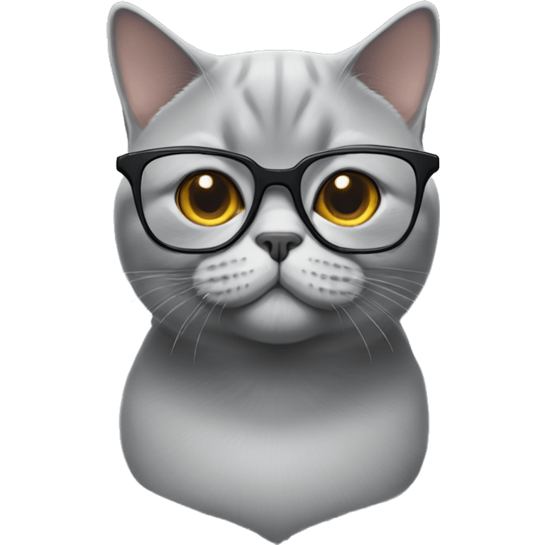 British shorthair cat with glasses  emoji