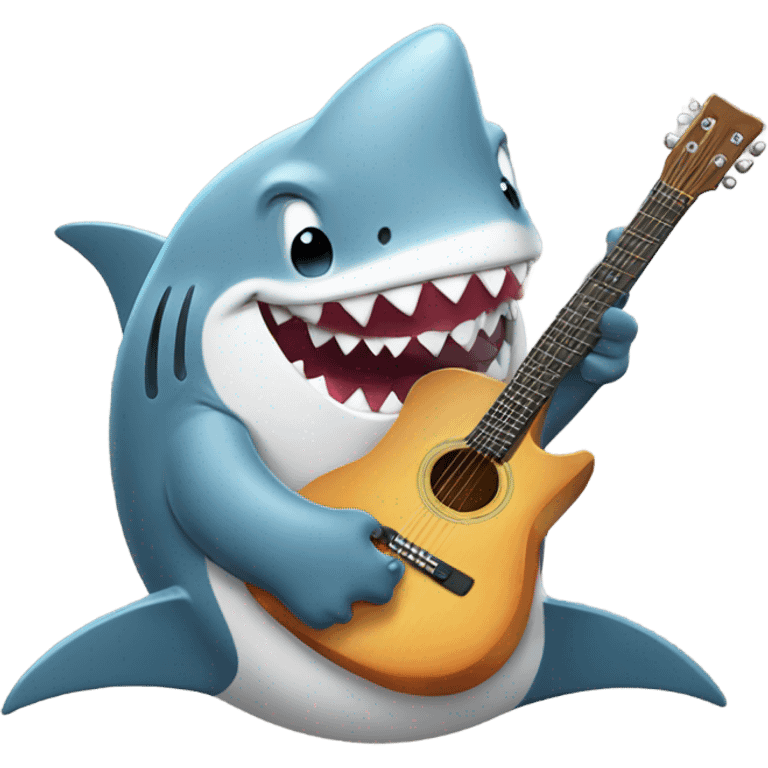 Shark with guitar  emoji