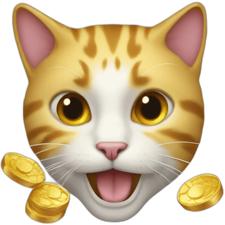 cat eat gold emoji