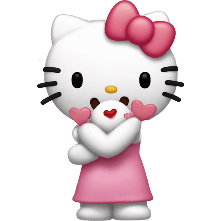 Hello kitty giving a kiss  emoji