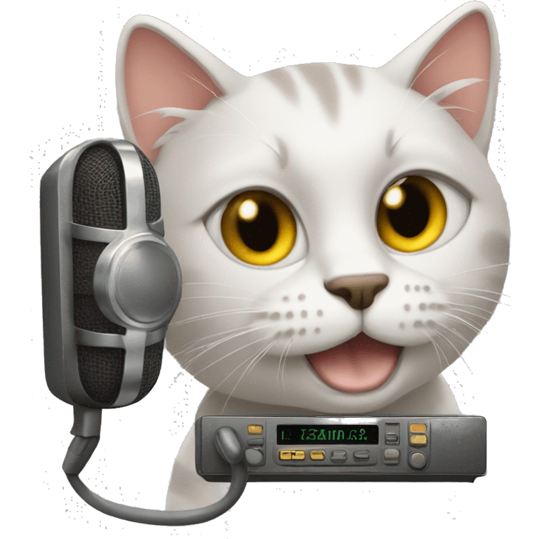 a cat on the radio emoji