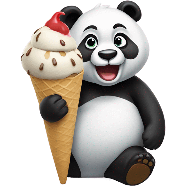 Panda eating ice cream emoji