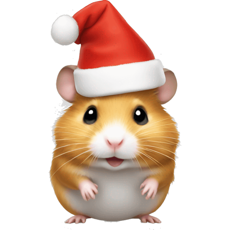 Hamster wearing Christmas hat  emoji