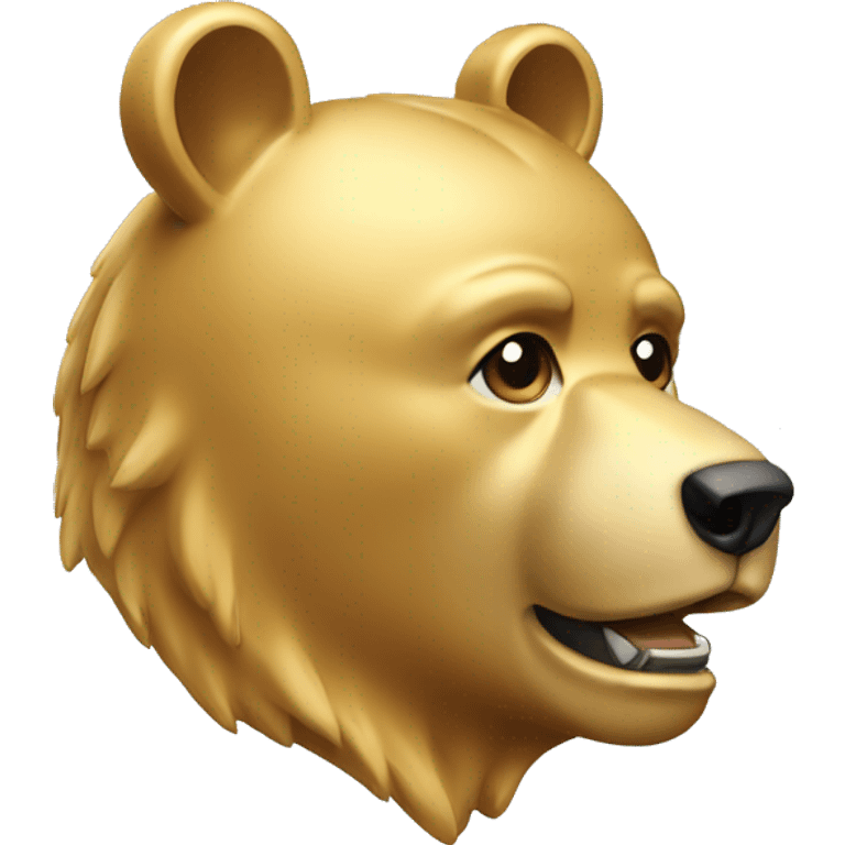 solid gold bear side profile emoji