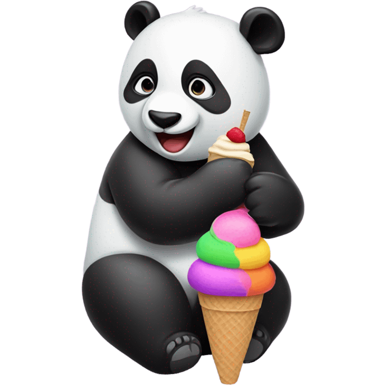 Panda eating ice cream emoji