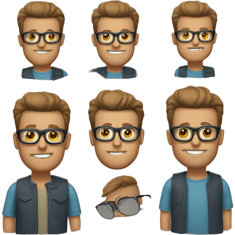 Braunhaariger Mann mit Brille und 3 Tage Bart  emoji