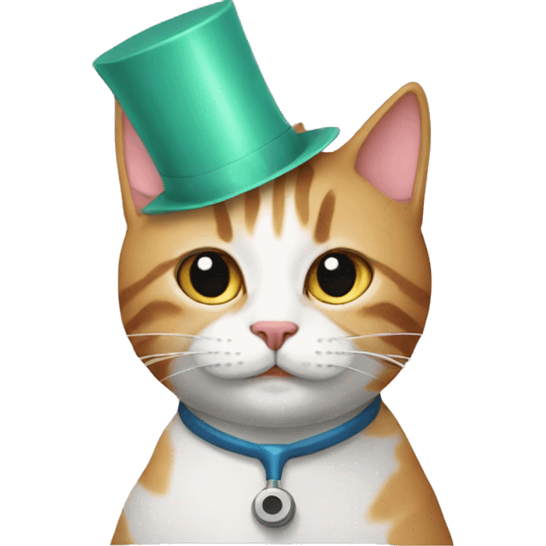 doctor cat party hat emoji