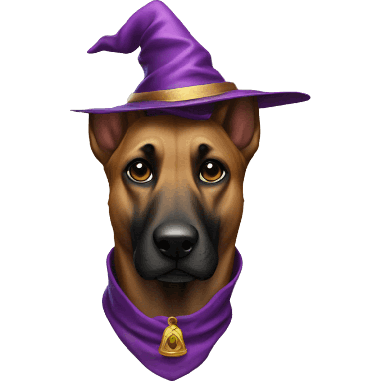 malinois dog with wizard  emoji