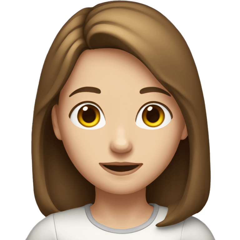 A girl with shoulder-length brown hair and fair skin emoji