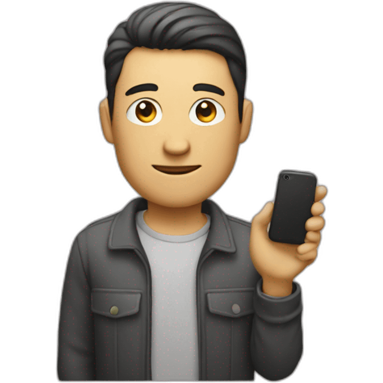 mobile with man emoji