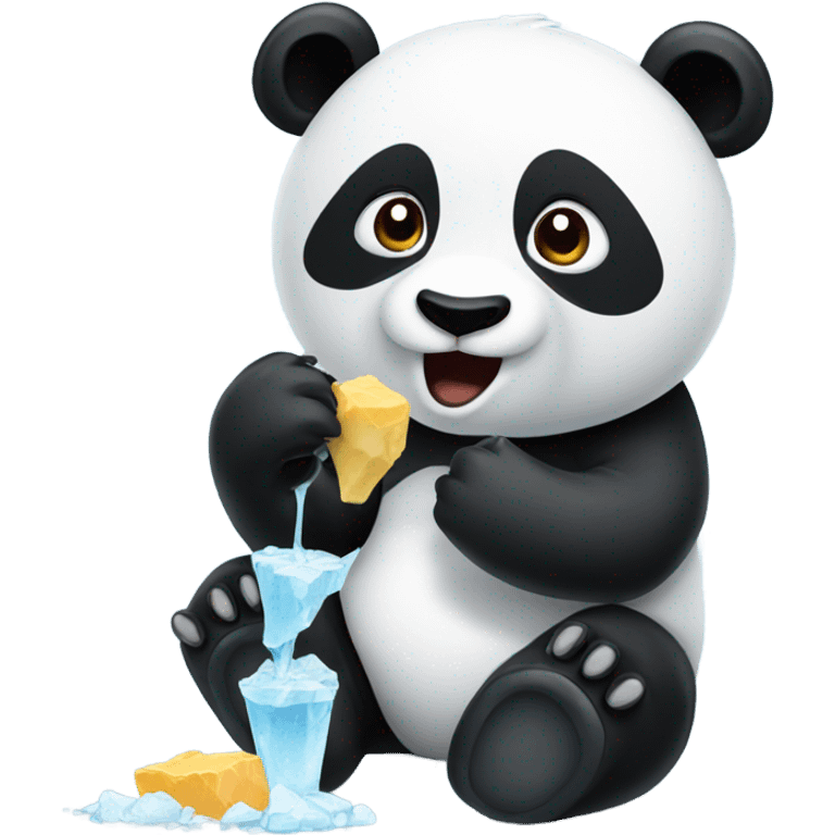 Panda eating ice  emoji