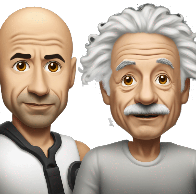 Joe Rogan doing a podcast with Albert Einstein emoji