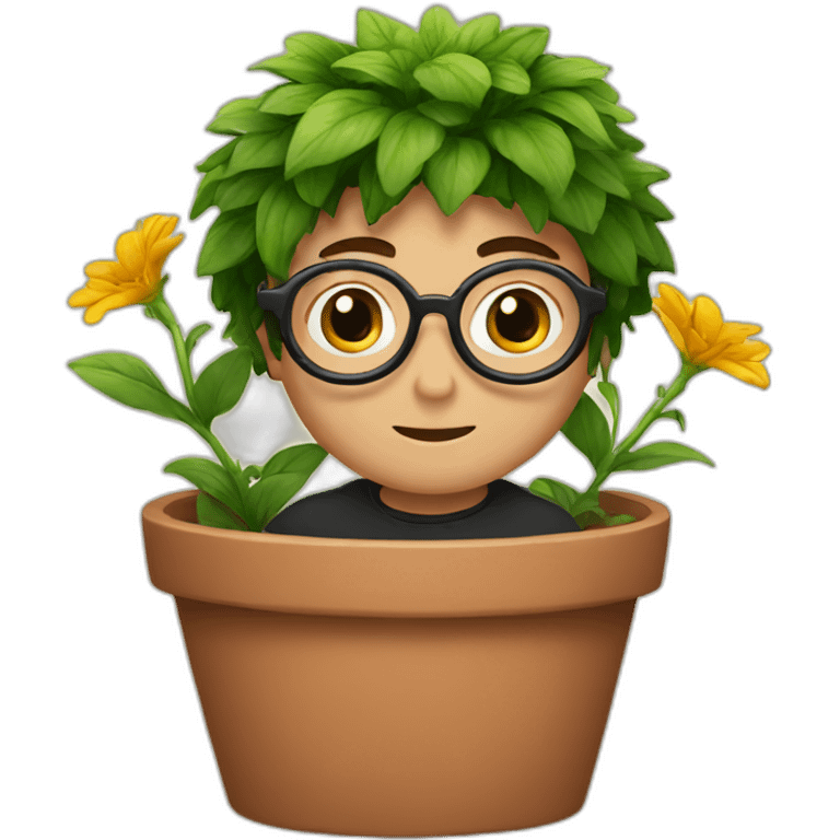 Harry Potter in a flower pot emoji