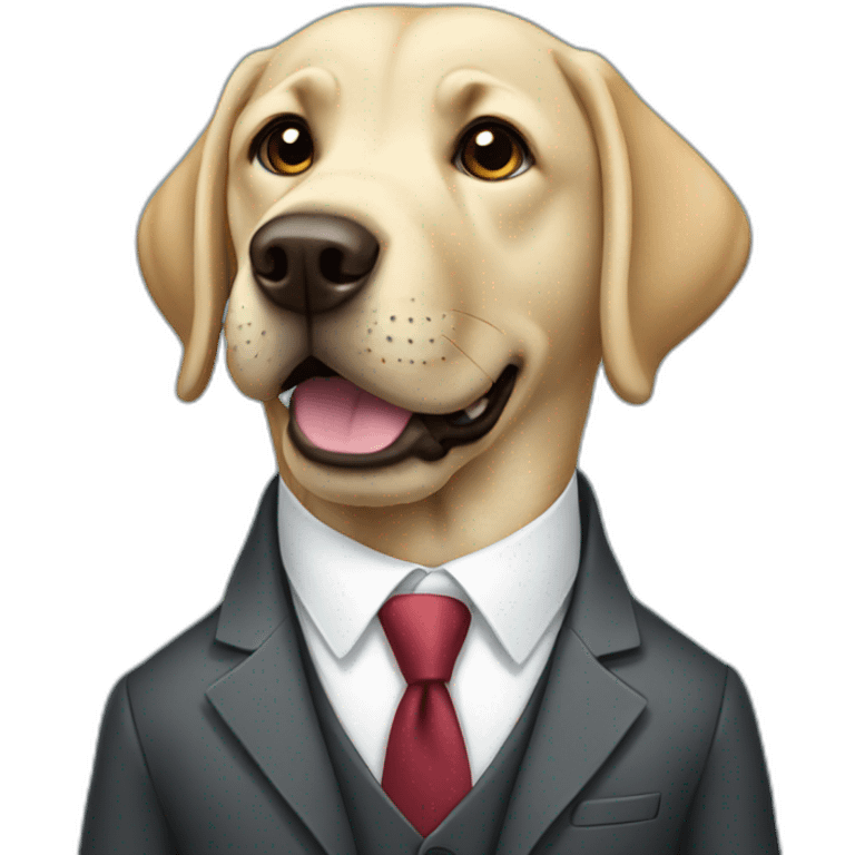 Labrador wearing a suit emoji