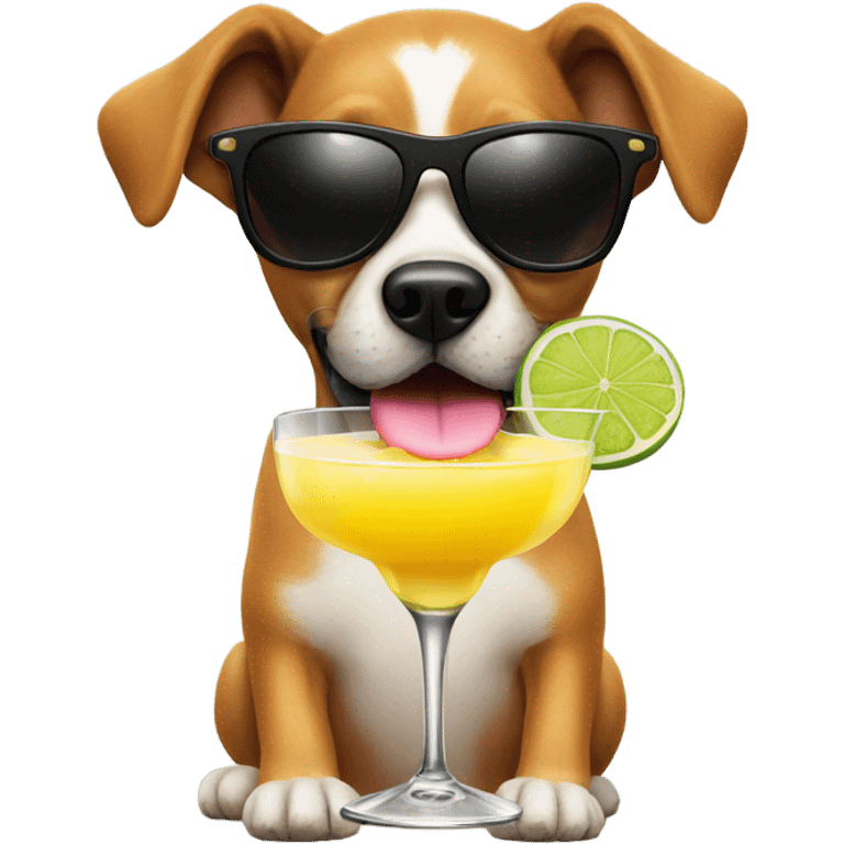 Dog with sunglasses and a margarita  emoji