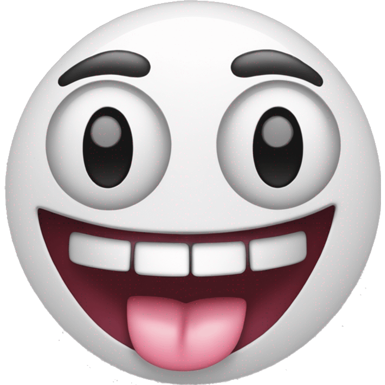 freaky emoji with tongue out and one eye winking and is really excited to see me and is freaky emoji