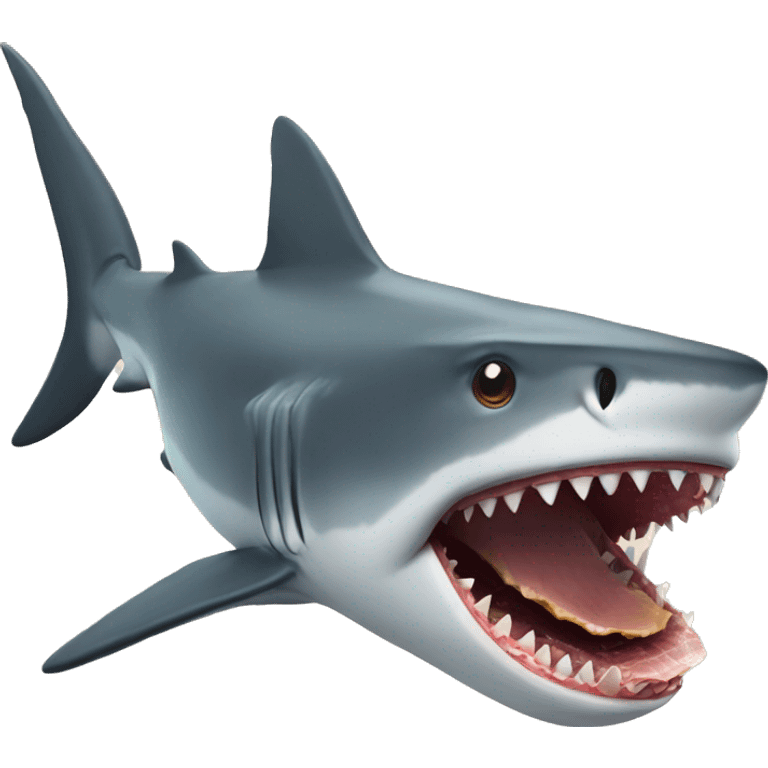 shark eating meat emoji