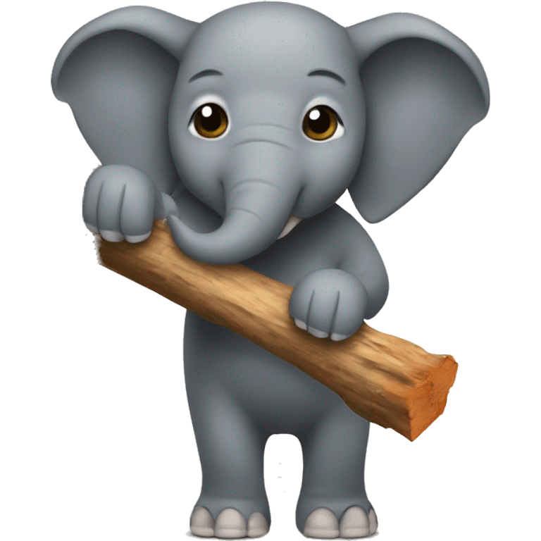 elephant chopping wood emoji