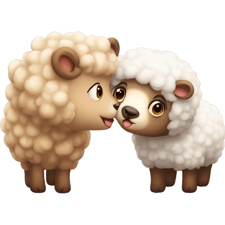 Bear sheep kiss emoji