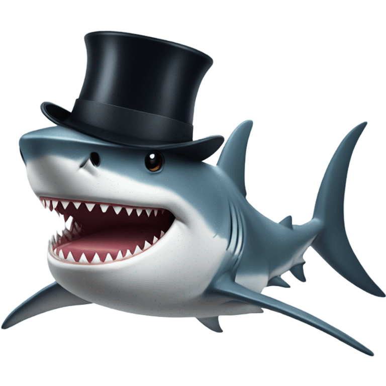 Shark with a top hat emoji