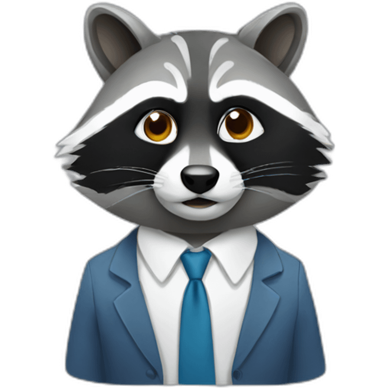 raccoon at office work emoji