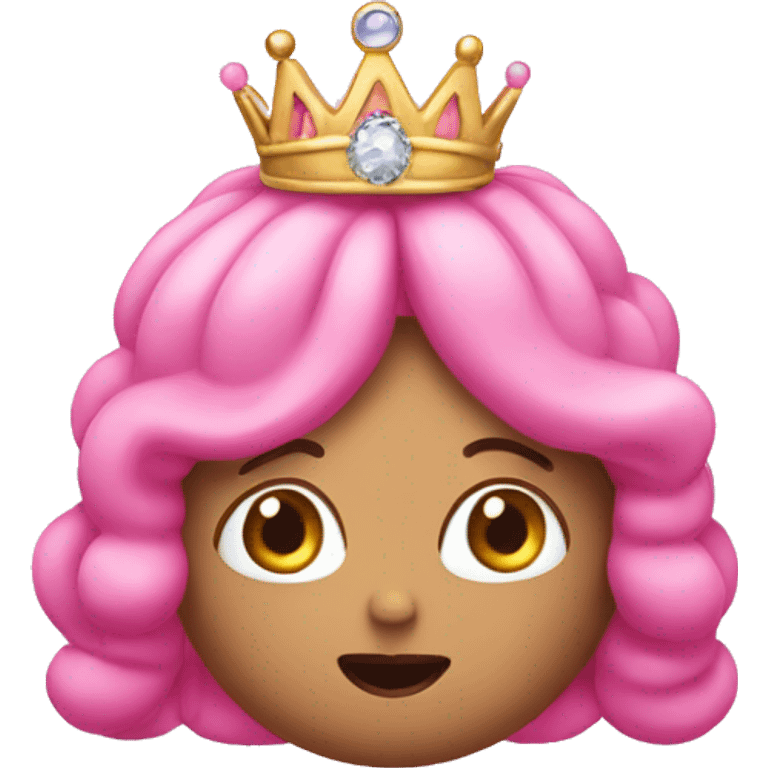 A pink jellybean with a tiara emoji