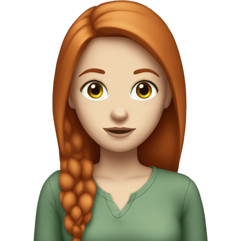 White Girl with straight red hair and brown-green eyes emoji