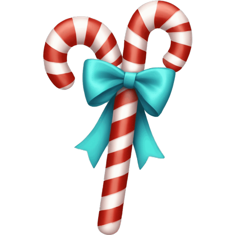 Candy cane tied with a bow emoji