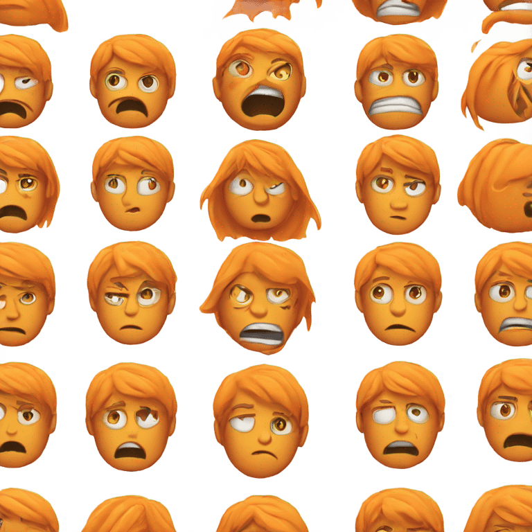 Orange smartphone upset emoji