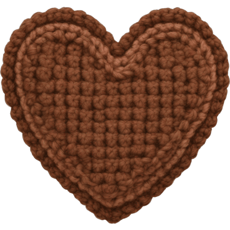 Crocheted brown heart emoji