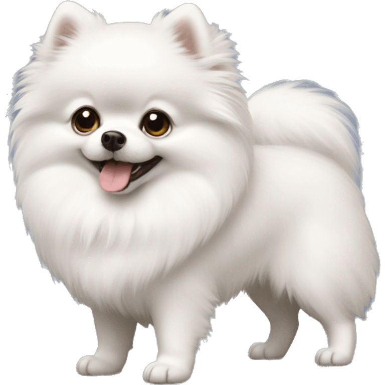 white pomeranian small spitz emoji