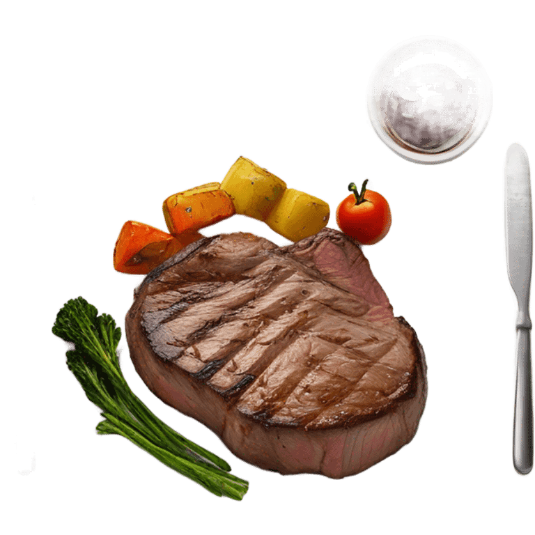 steak dinner on white plate emoji