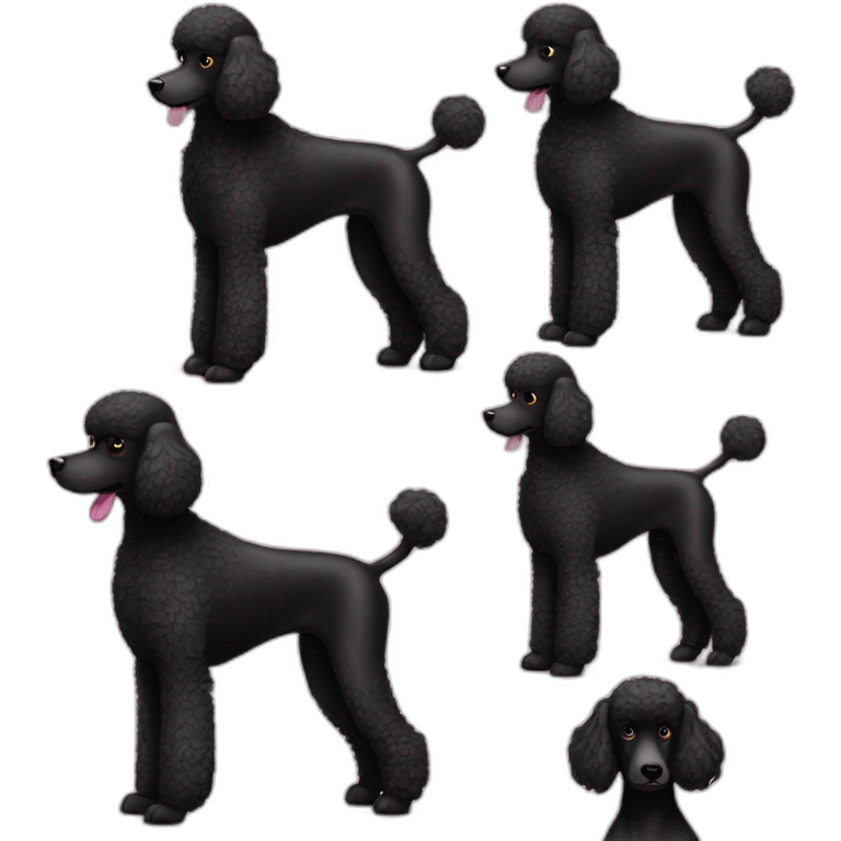 Black Poodle is peeing emoji