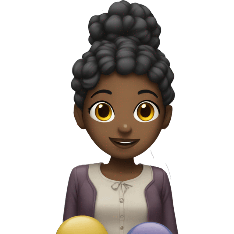 Black girl balloons emoji