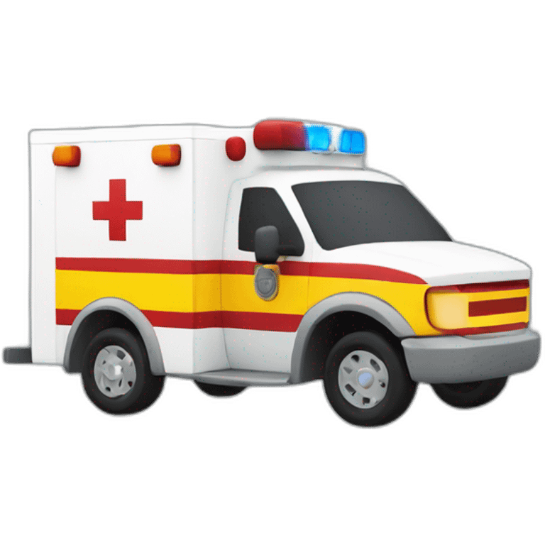 Ambulance service with minimal color and design emoji