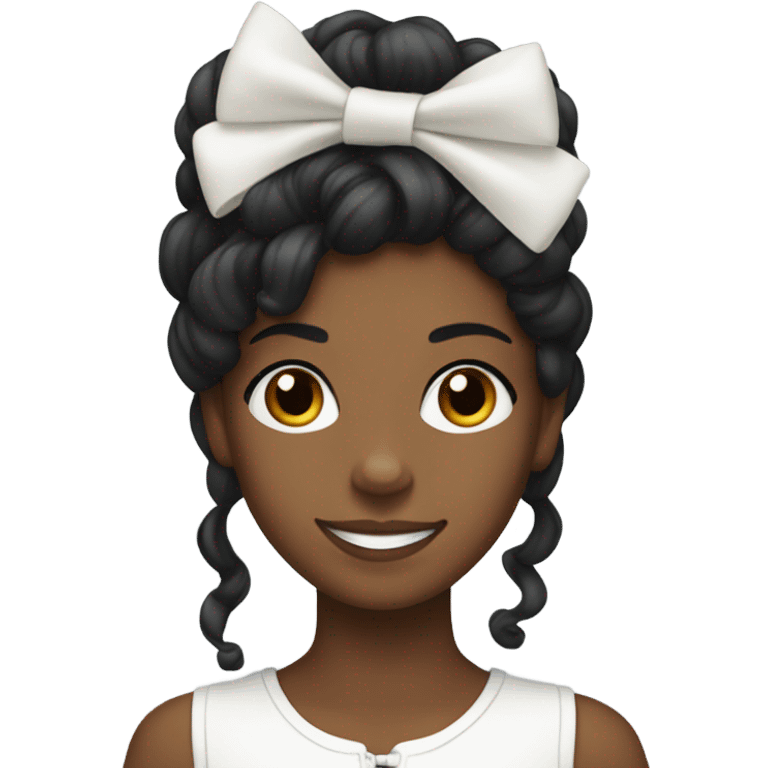 Black teen, who is rich , smiling , with white Bow in her hair,she has locks,holding a Rottweiler ￼ emoji