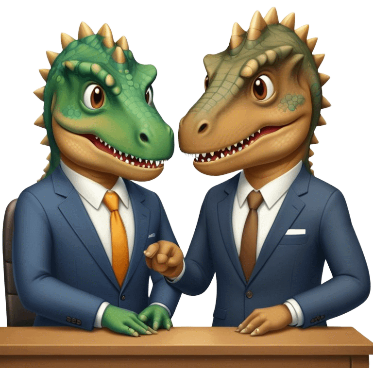 old dinosaurs working in an office emoji