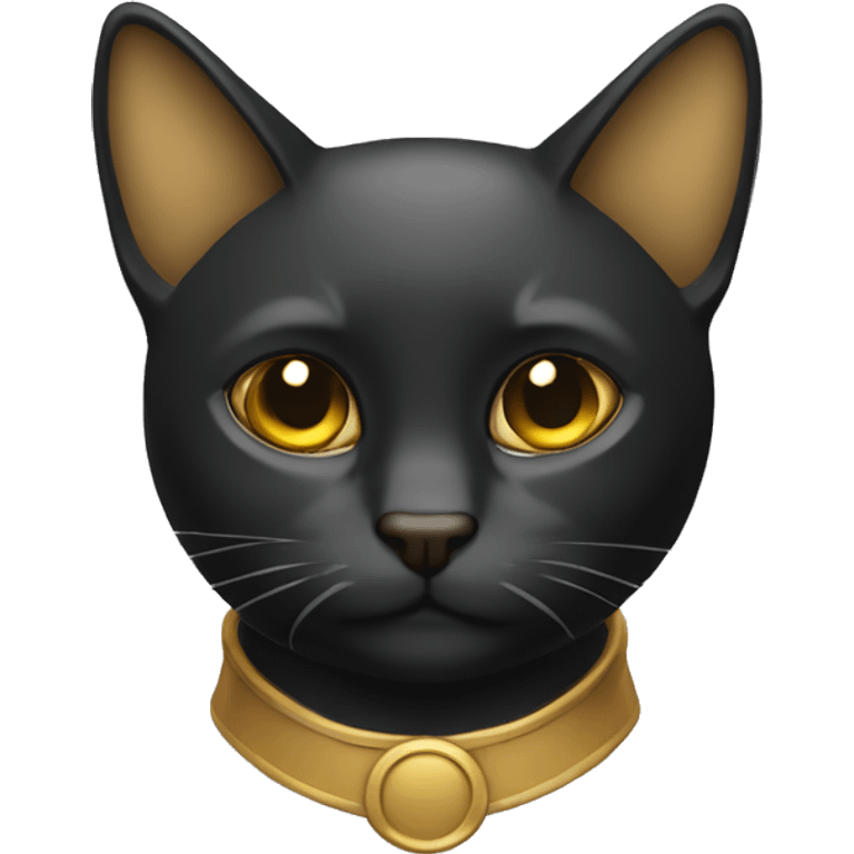 Gato con sobretodo negro y dorado  emoji