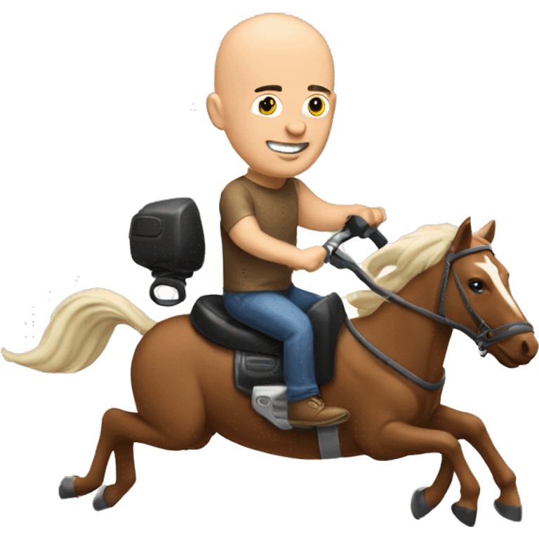 Bald guy driving a Bronco emoji