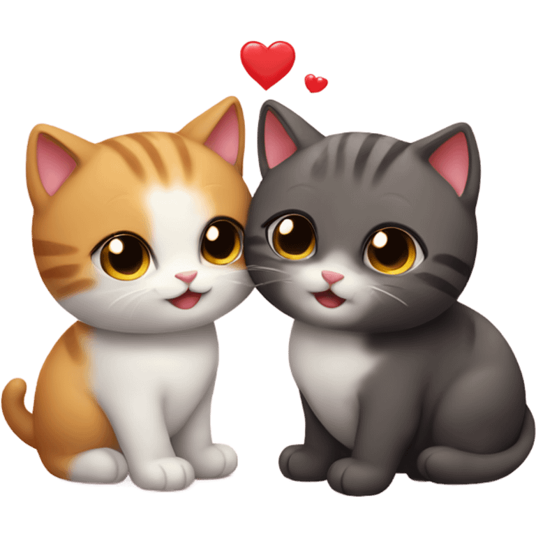 Cute cats in love emoji