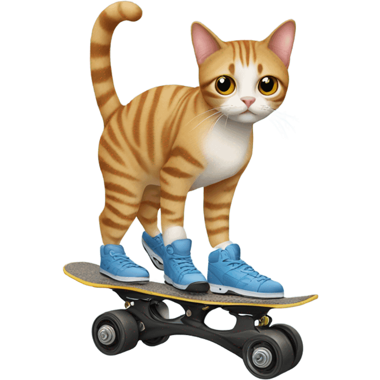 Cat on roller blades emoji