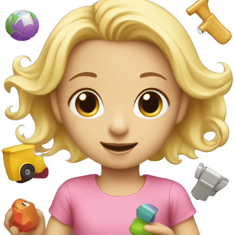 blonde children playing with toys  emoji