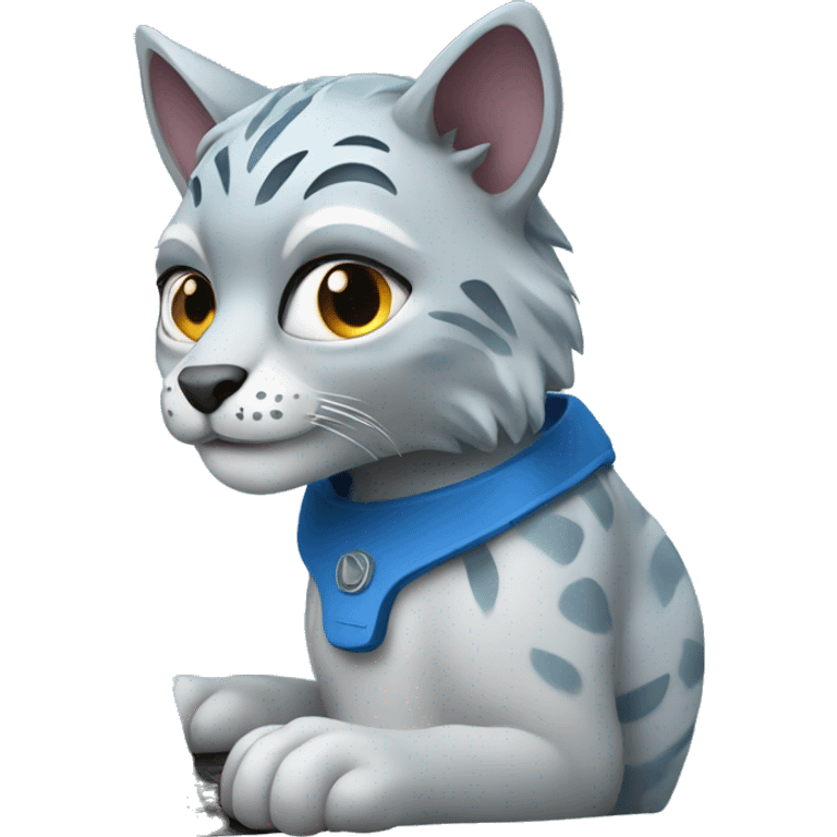 A blue lynx with a laptop emoji