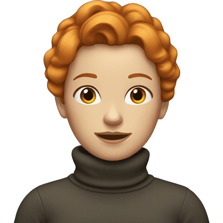 ginger woman in turtleneck emoji