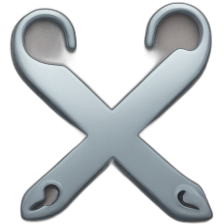 X with hooks on end emoji