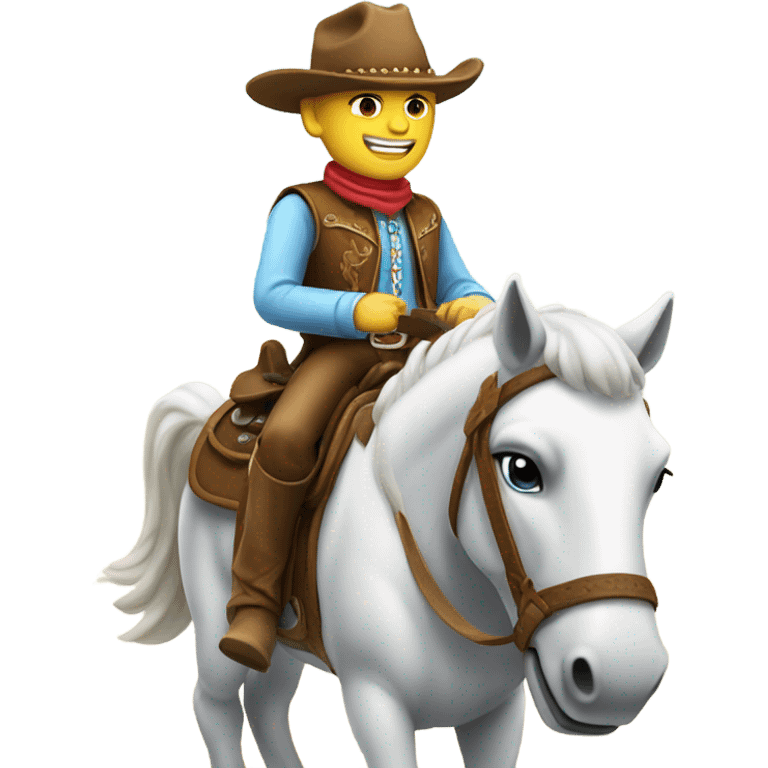 white cowboy riding horse emoji