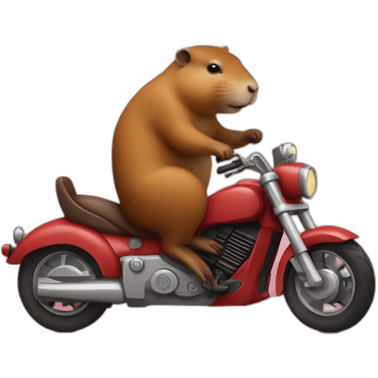 Capybara riding a motorcycle emoji