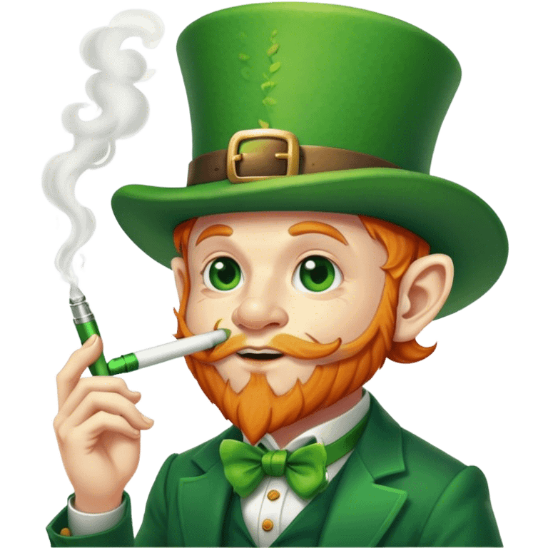 Leprechaun smoking dab pen emoji